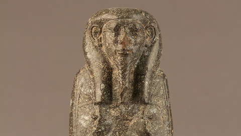 Foto: F. Albrecht Uschebti des Monthemhet (Inv.-Nr. 900; Dauerleihgabe aus dem Landesmuseum Stuttgart). © Ägyptische Sammlung der Universität Tübingen, Museum Schloss Hohentübingen