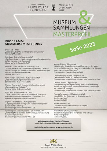 Poster with the "Museum & Collection" courses for summer semester 2025, click for PDF (german)
