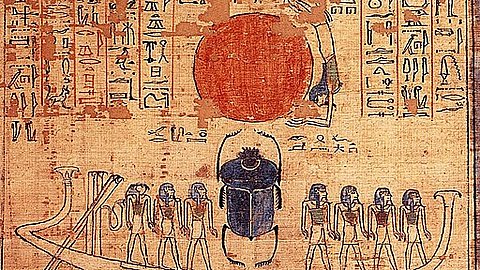 Foto: gemeinfrei Illustration aus dem Totenbuch von Anhai; Nun hebt die Sonne an den Himmel
