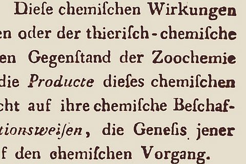 Abbildung: Definition der Tierchemie in einer Abhandlung Sigwarts © Museum der Universität Tübingen