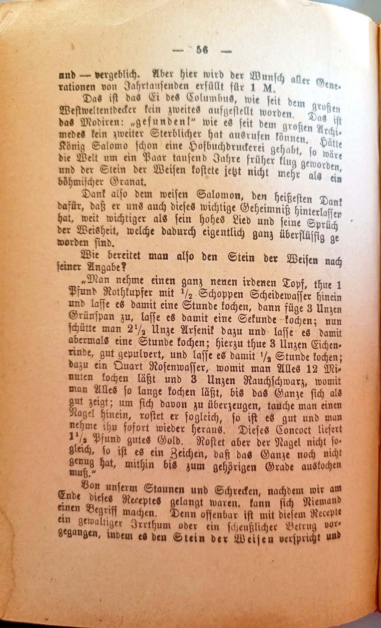 Bild mit dem Rezept für den "Stein der Weisen"