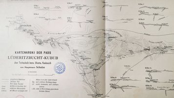 Kartenkroki der Pads Lüderitzbucht-Kubub über Tschaukaib von 1906