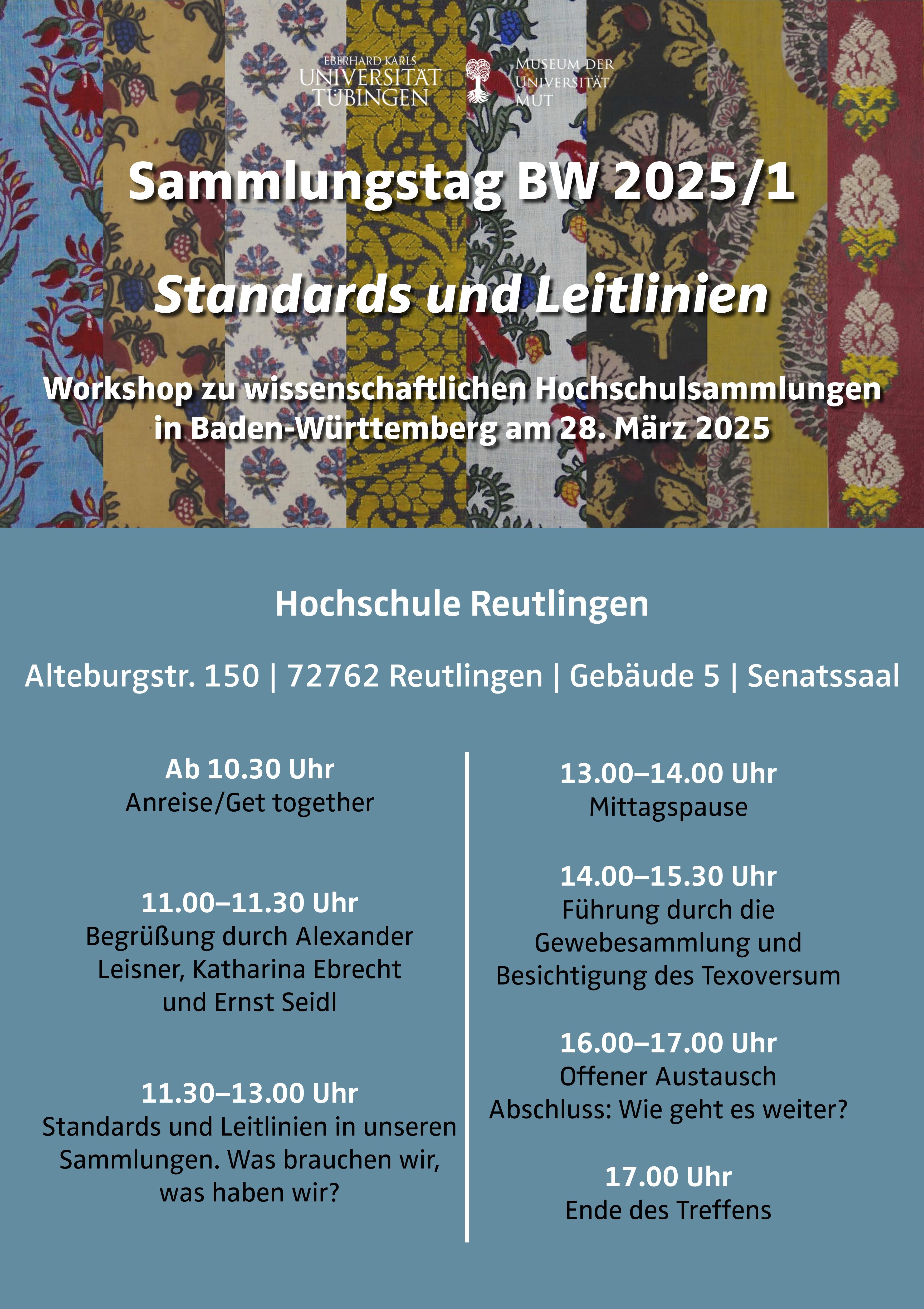 Plakat des Sammlungstags BW 2025/1 mit dem vorhergehend genannten Programm