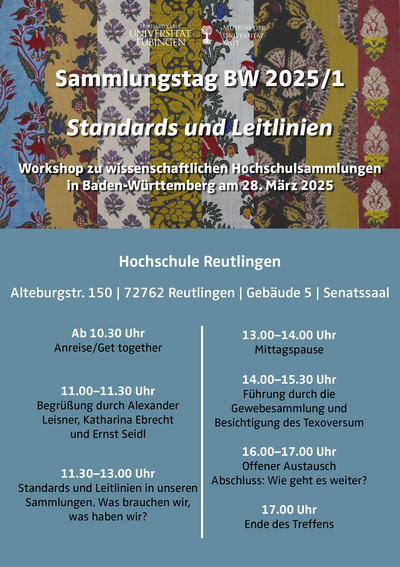 Plakat des Sammlungstags BW 2025/1 mit dem vorhergehend genannten Programm