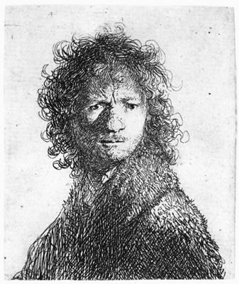 Rembrandt: Selbstbildnis mit gerunzelter Stirn