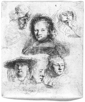 Rembrandt: Selbstbildnis mit gerunzelter Stirn
