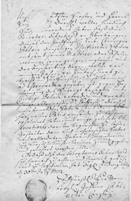 Schreiben der „Hochfürstlich Württembergischen Geheimen Cabinets-Canzley“ an den „Secretarius Schuckard“