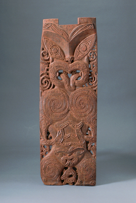 Schnitzwerk der Maoris von Neuseeland